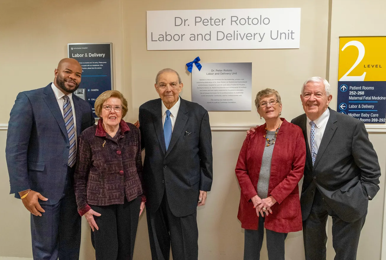 Winchester Hospital receives $2.5 million gift to support maternity services, names unit after Dr. Peter Rotolo